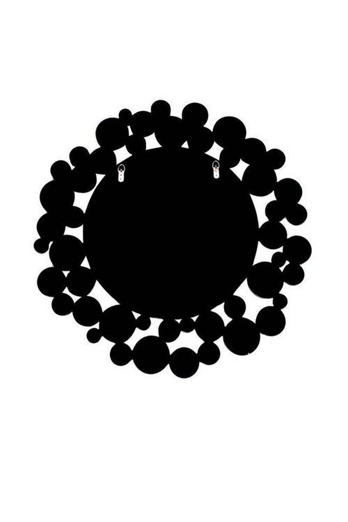 Nástenné zrkadlo čierna/strieborná - čierna/strieborná, Basics, kov/sklo (80/80/5cm)