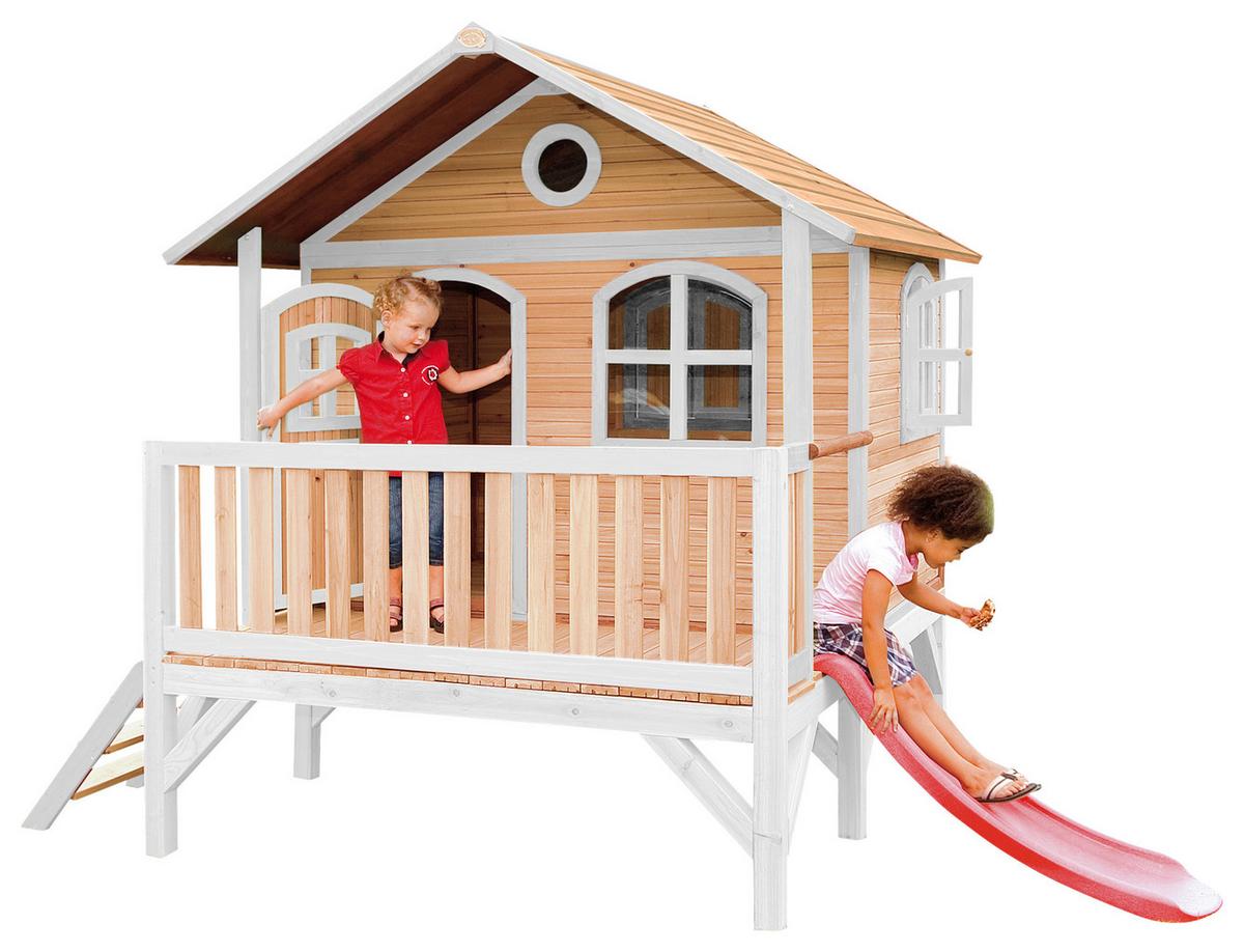 Spielhaus A030.040.21 - Hellrot/Rot, KONVENTIONELL, Holz/Kunststoff (349/233/212cm) - Ambia Garden