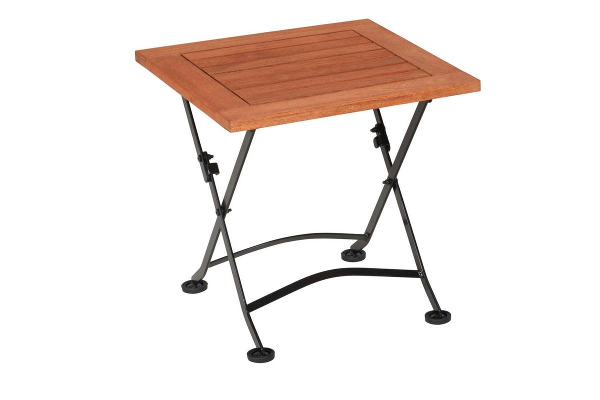 Gartenliege Inkl. Beistelltisch - Schwarz/Naturfarben, KONVENTIONELL, Holz/Metall (65l) - Gardenson