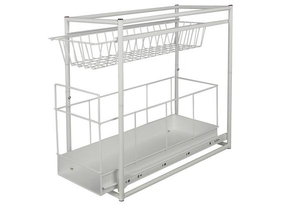 Teleskopschublade für Spülschrank - Weiß, MODERN, Metall (45/23/45cm) Teleskopschublade für Spülschrank - Weiß, MODERN, Metall (45/23/45cm)