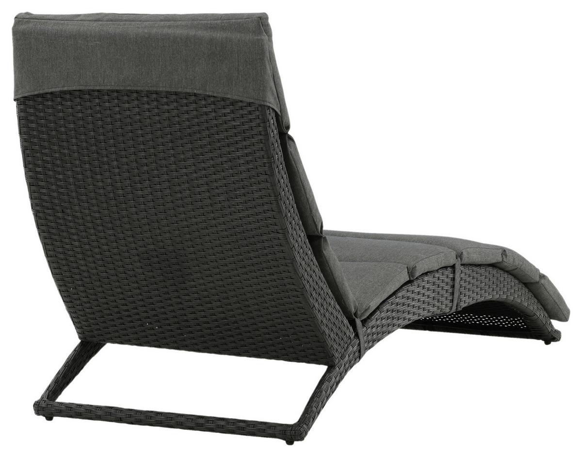 Sonnenliege Archie Kunststoff - Schwarz, KONVENTIONELL, Kunststoff (64/84/158cm) - Gardenson