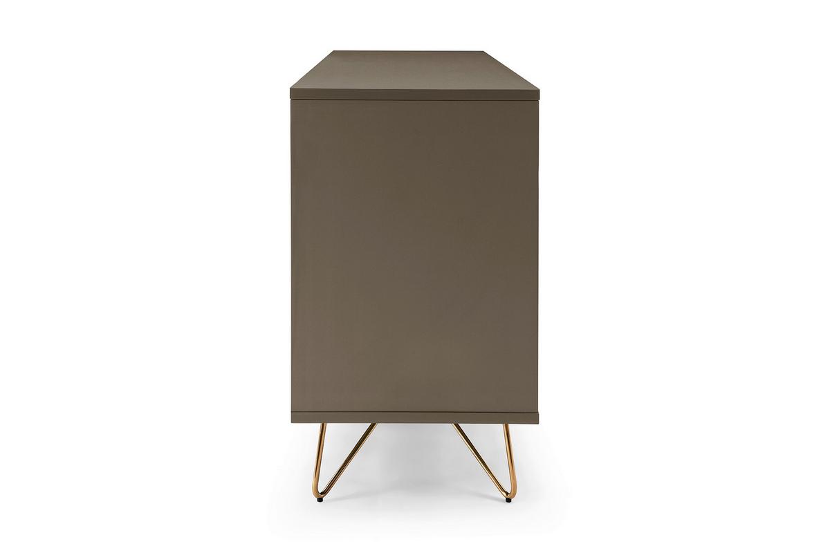 Sideboard Grau B: 150cm - Messingfarben/Grau, Design, Holzwerkstoff (150/70/40cm) - Livetastic