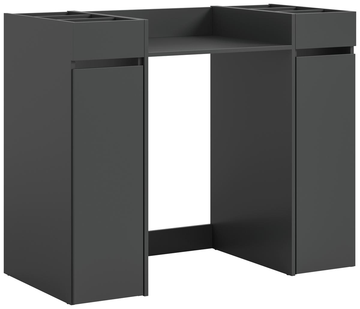 Waschmaschinenschrank Free Anthrazit B: 124cm - Anthrazit/Schwarz, Basics, Holzwerkstoff (124/101/60cm) - MID.YOU