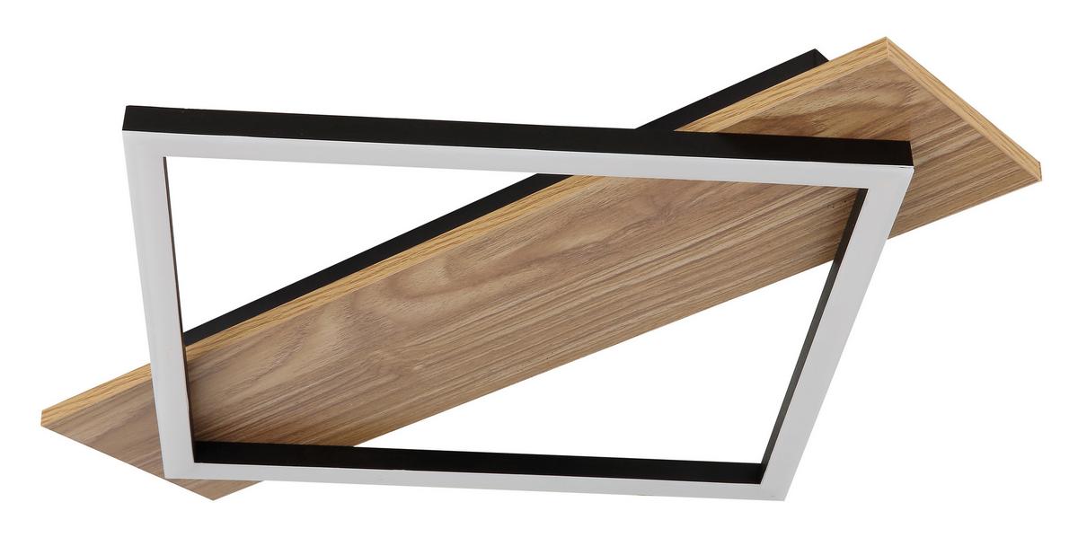 Led-deckenleuchte 67330-18 Beatrix I - Dunkelbraun/Opal, Natur, Holzwerkstoff/Kunststoff (52/46,7/6cm) - Globo