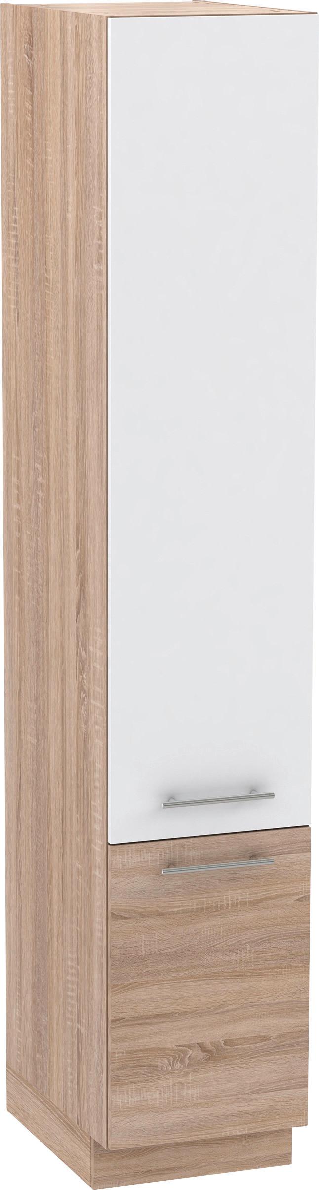 Kamraszekrény Corina - Sonoma tölgy/fehér, Modern, műanyag/fa (40cm)