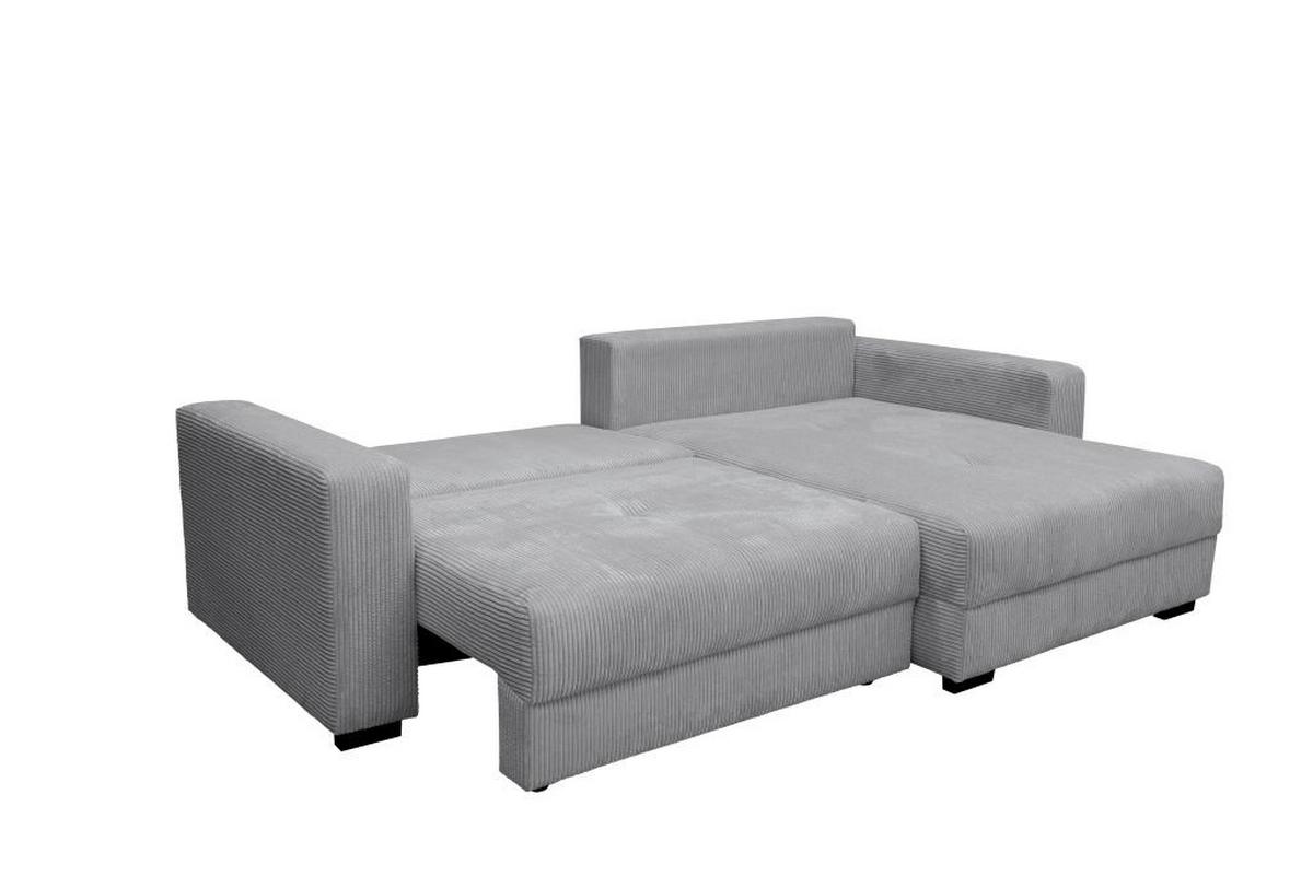 Rohová sedačka XELA, sedenie boxspring, sivý menč. - čierna/sivá, Modern, textil (265/170cm)