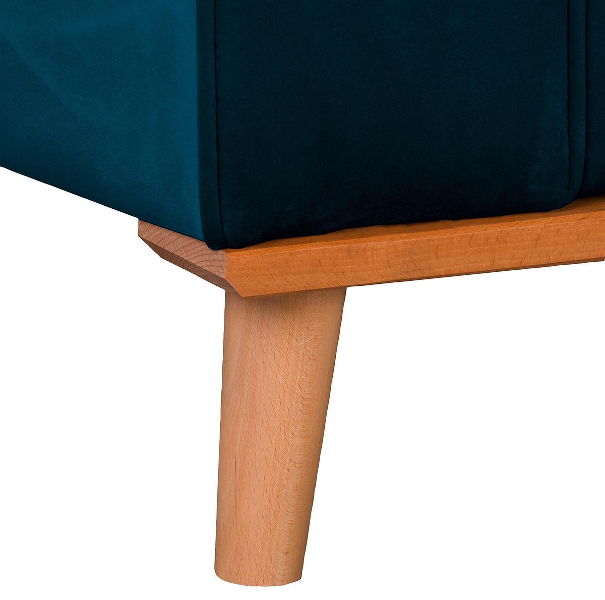 Ecksofa Beata Blau S: 230x150 cm - Wengefarben/Blau, Design, Textil (230/150cm) - Livetastic