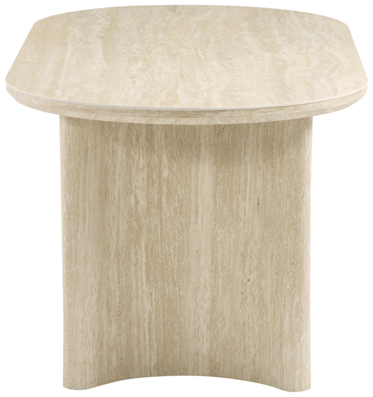 Esstisch Molde Eichefarben/Beige L: 180 cm - Eichefarben/Beige, MODERN, Holzwerkstoff/Stein (180/90/76cm) - P & B