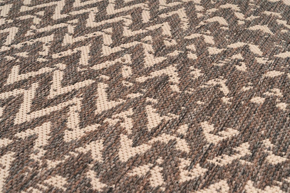 Flachwebteppich Splash 600 Braun/Creme, 80x150 cm - Creme/Braun, KONVENTIONELL, Textil (80/150cm)