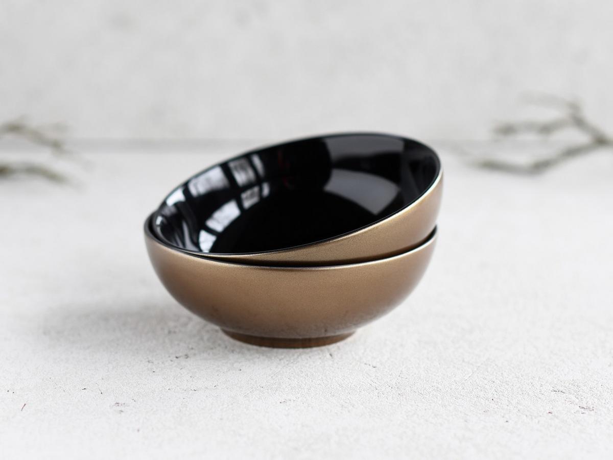 Sada misiek zlatá/černá - černá/barvy zlata, Basics, keramika (16cm) - Creatable