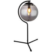 Tischlampe Porry Schwarz Mit Wippschalter - Schwarz, Basics, Glas/Metall (35/50cm) - Globo