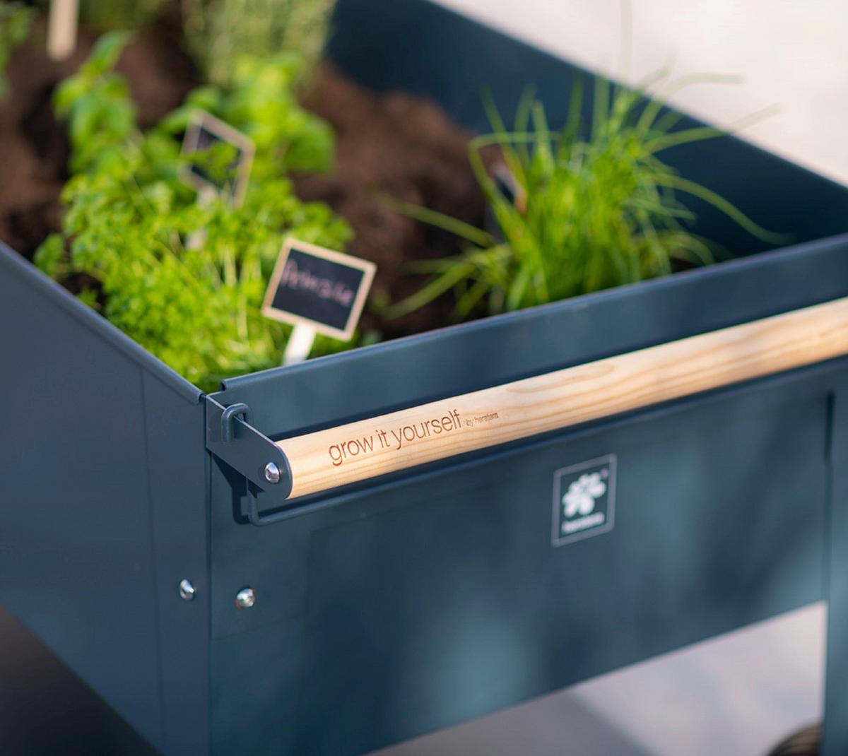 Hochbeet Stahl Swivel mit Ablagen 60/80/120 cm - Anthrazit, Basics, Metall (60/80/120cm)