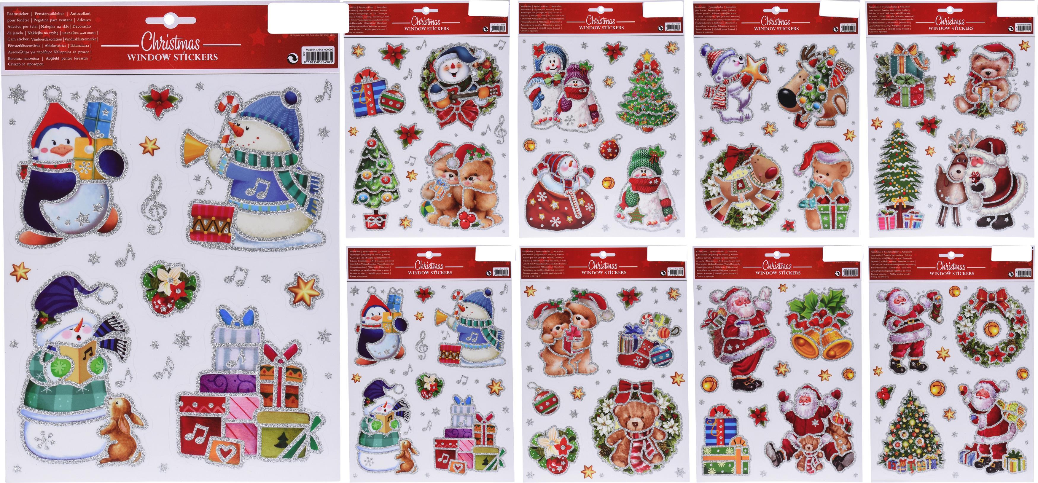 Ablakmatrica X-mas Sticker - Piros/Zöld, konvencionális, Műanyag