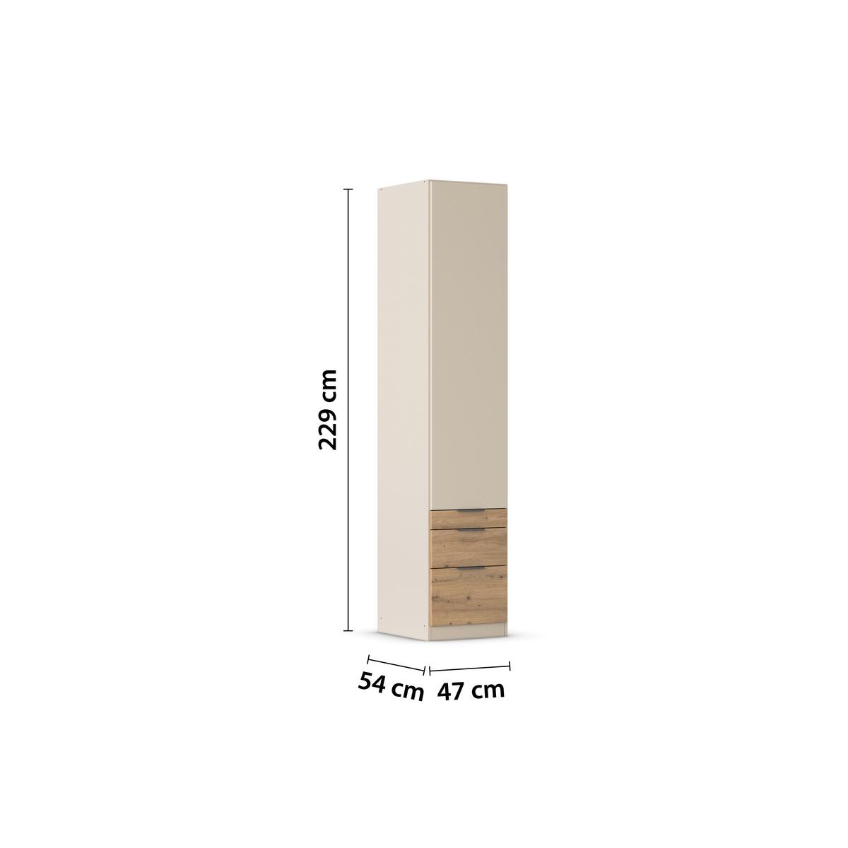 Šatníková skriňa Alabama Super ALABAMA-SUPER - šampanská/farba duba, Trend, kompozitné drevo (47/229/54cm)