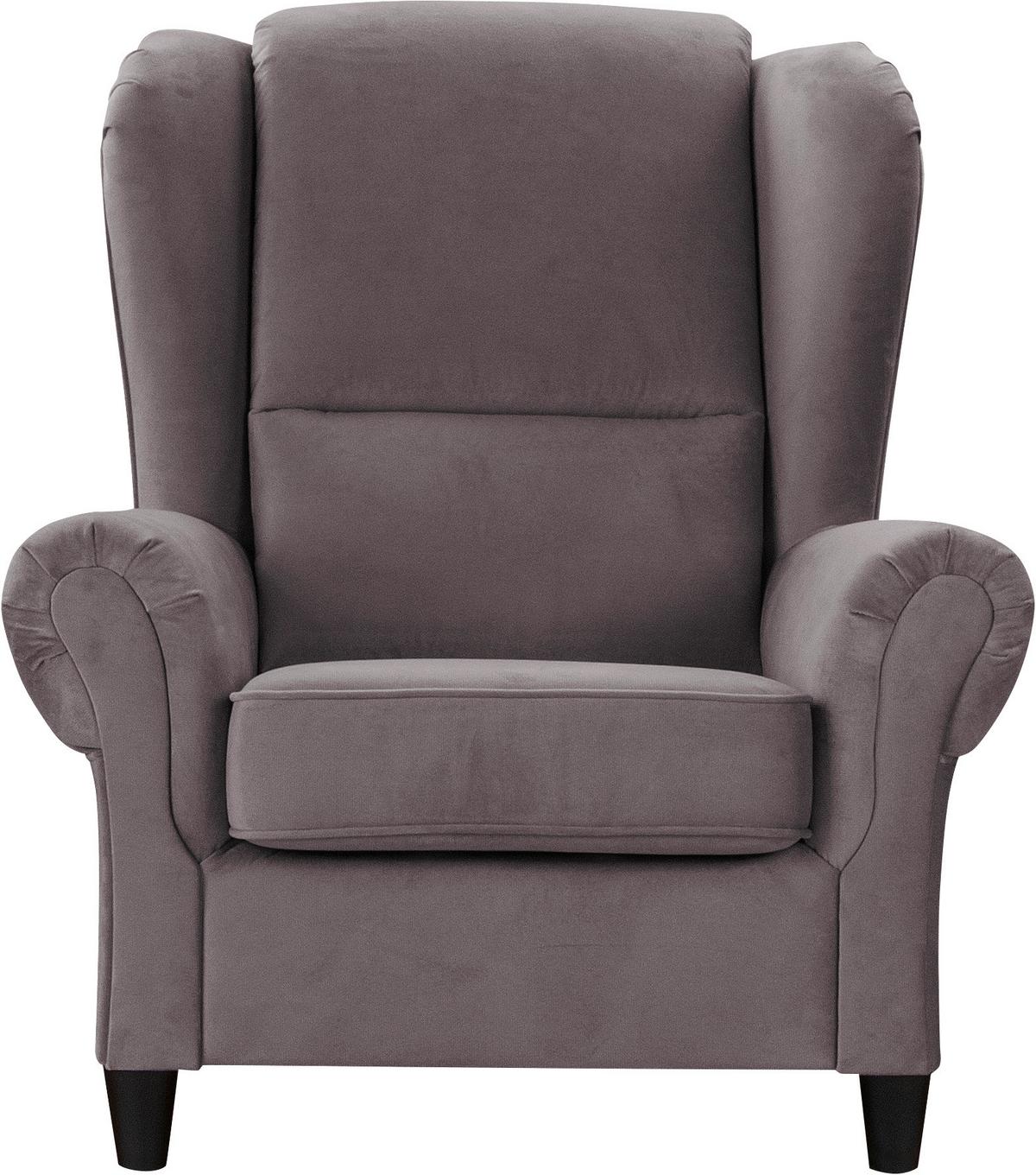 Ohrensessel Baron Dunkelgrau B: 94 cm - Dunkelgrau/Schwarz, Design, Textil (94/112/92cm) - MID.YOU