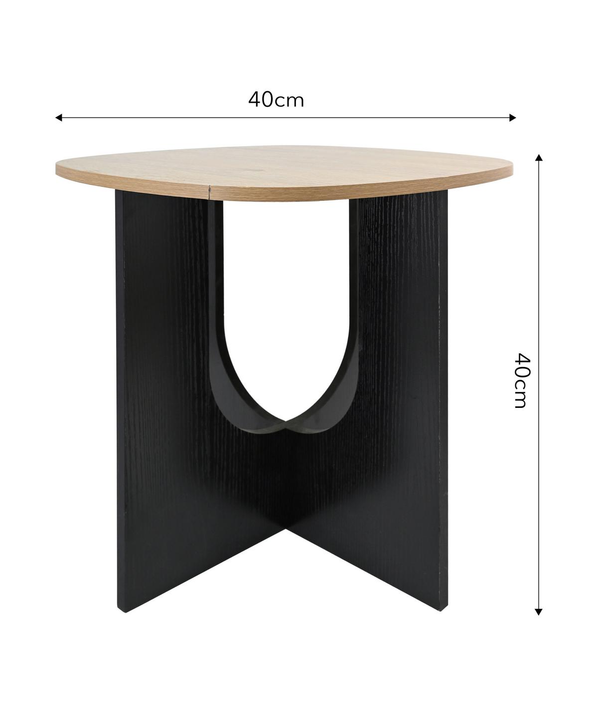 PRÍRUČNÝ STOLÍK KATJA - čierna/prírodná farba, Modern, kompozitné drevo (46/40/46/40/45/40cm) - Based