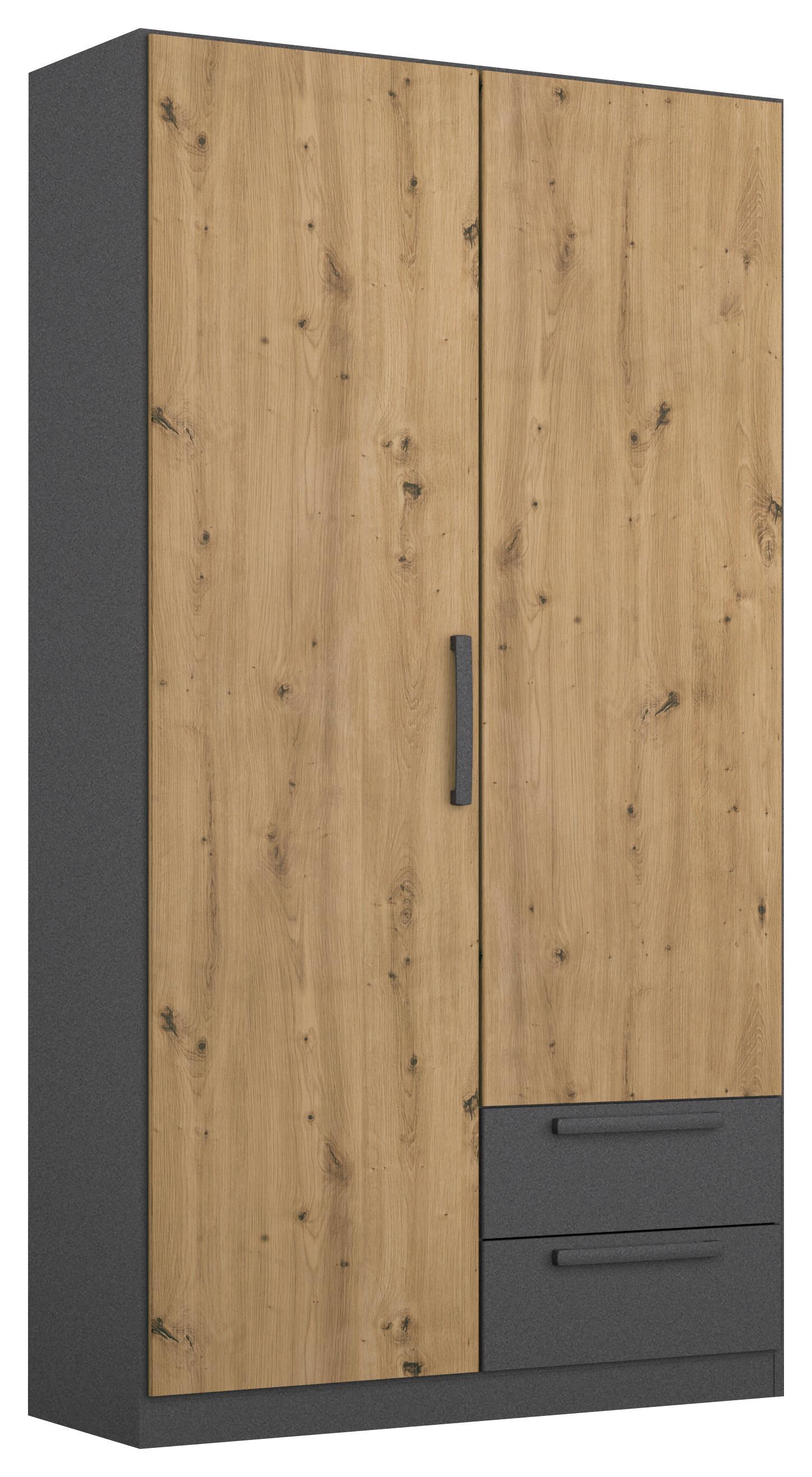 Drehtürenschrank Style-Up Eiche Artisan/Grau B: 91cm - Eiche Artisan/Grau, MODERN, Holzwerkstoff (91/197/54cm) - Rauch Möbel