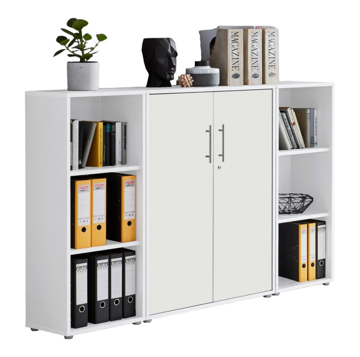 Office Edition B: 173 Cm Weiß - Weiß, MODERN, Holzwerkstoff (173/114/33cm) - MID.YOU