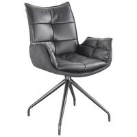 Armlehnstuhl Malin Giga Webstoff schwarz, B: 59cm - Schwarz, MODERN, Textil/Metall (61/92/66cm)