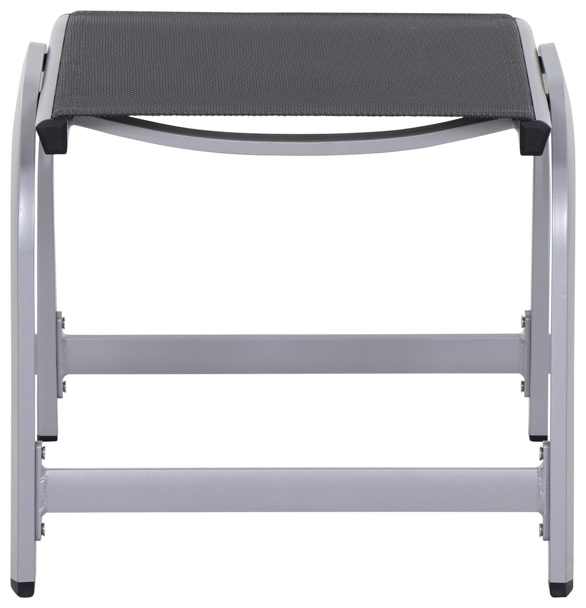 Gartenhocker Tesoro Metall Grau/Silberfarben Stapelbar - Anthrazit/Silberfarben, KONVENTIONELL, Textil/Metall (51/44/52cm) - Siena Garden