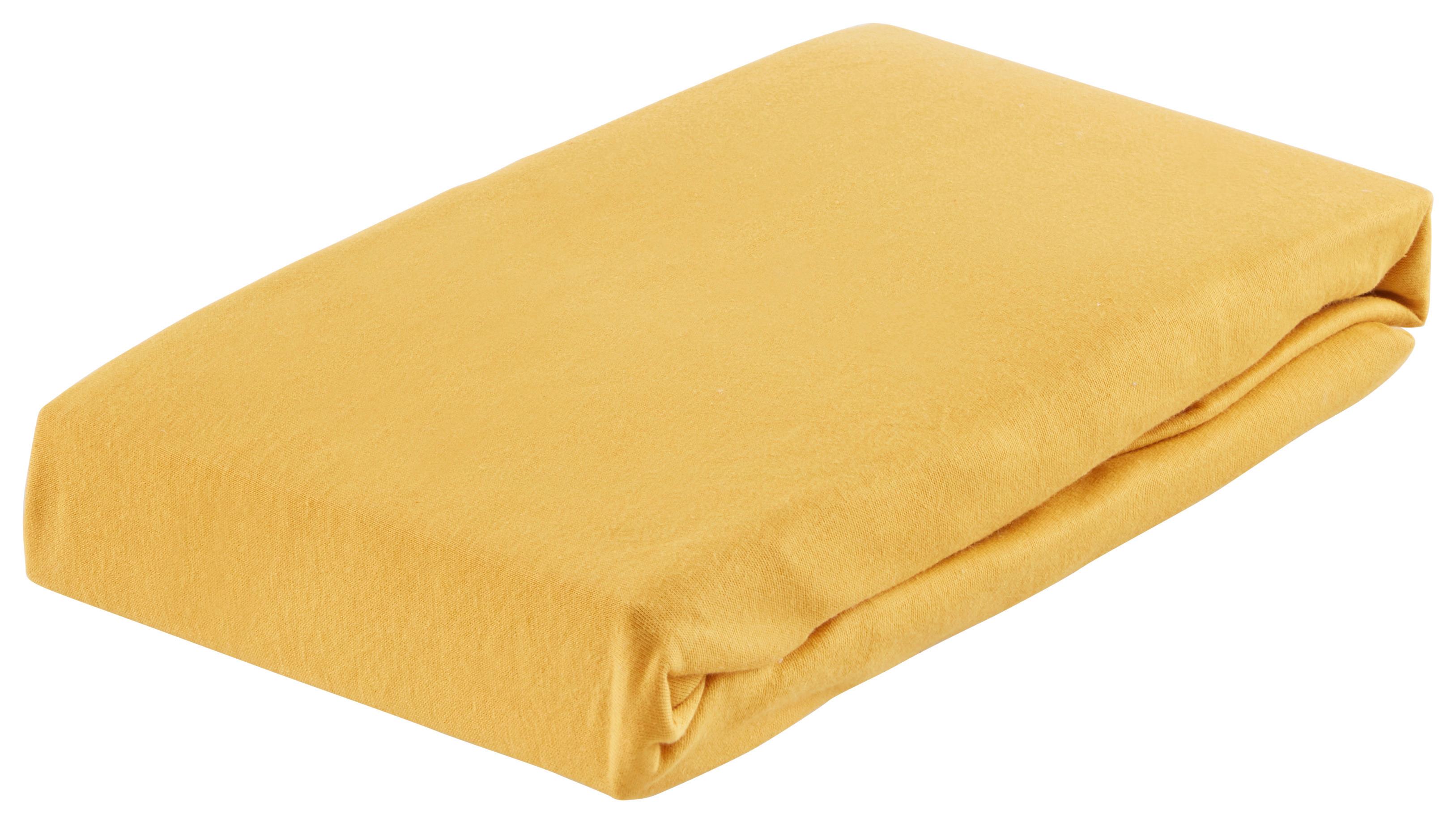 Elastické Prostěradlo Basic, 150/200cm, Žlutá - tmavě žlutá, textil (150/200cm) - Modern Living