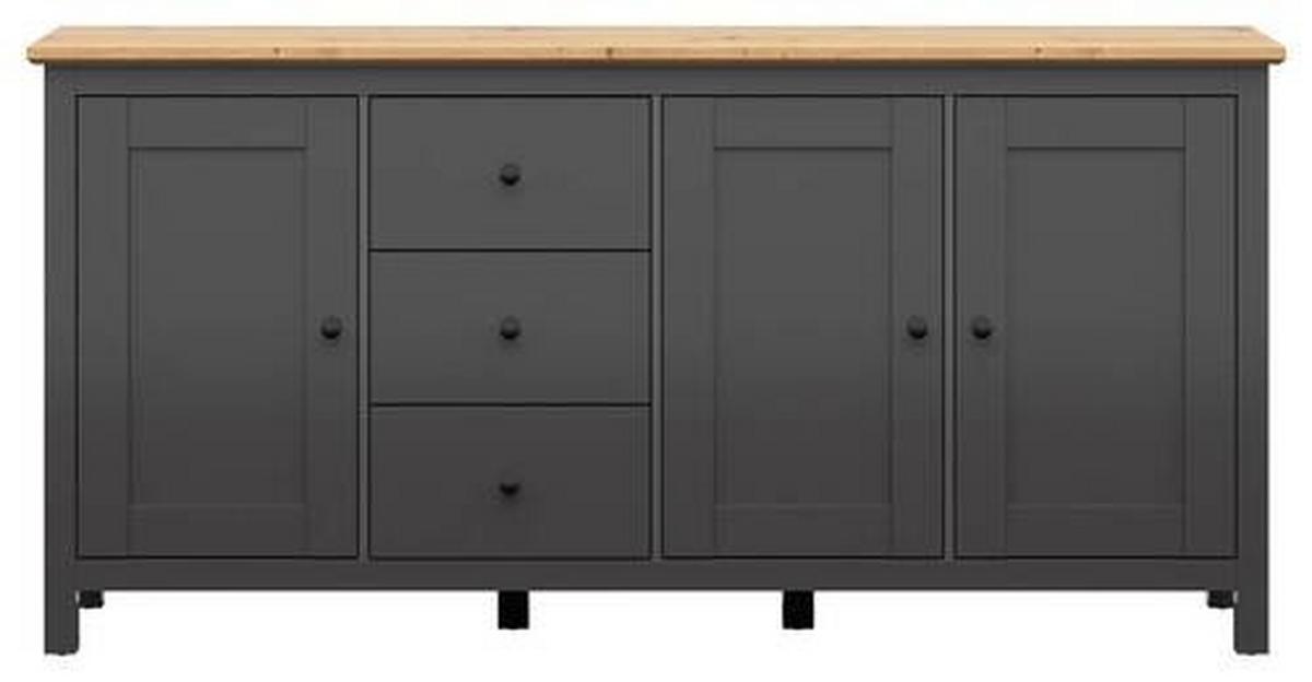 Sideboard Hesen Chest Of Drawers - Graphitfarben/Eiche Artisan, Design, Holzwerkstoff (199/96/44cm)