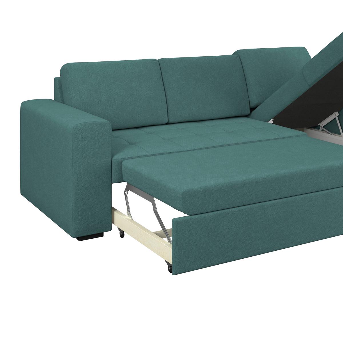 Ecksofa Jan Azurblau S: 247x155 Cm - Azurblau, Trend, Textil (247/155cm)