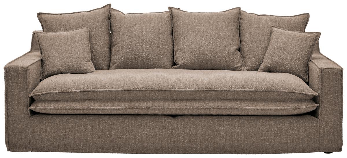 3-Sitzer-Sofa Aurora - Schwarz/Braun, Trend, Textil (227/92/105cm) - Livetastic