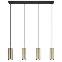 Hängeleuchte 57911-4hm - Messingfarben/Schwarz, Design, Metall (65/6/120cm) - Globo