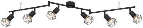 Strahler 6-flammig Verstellbar L: 120 Cm - Schwarz, Basics, Metall (120/8/22cm) - Globo