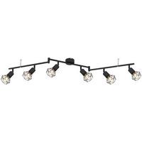 Strahler 6-flammig Verstellbar L: 120 Cm - Schwarz, Basics, Metall (120/8/22cm) - Globo