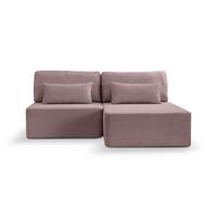 Ecksofa Amsterix Altrosa S: 213x158cm - Schwarz/Altrosa, Basics, Holz/Textil (213/158cm) - MID.YOU