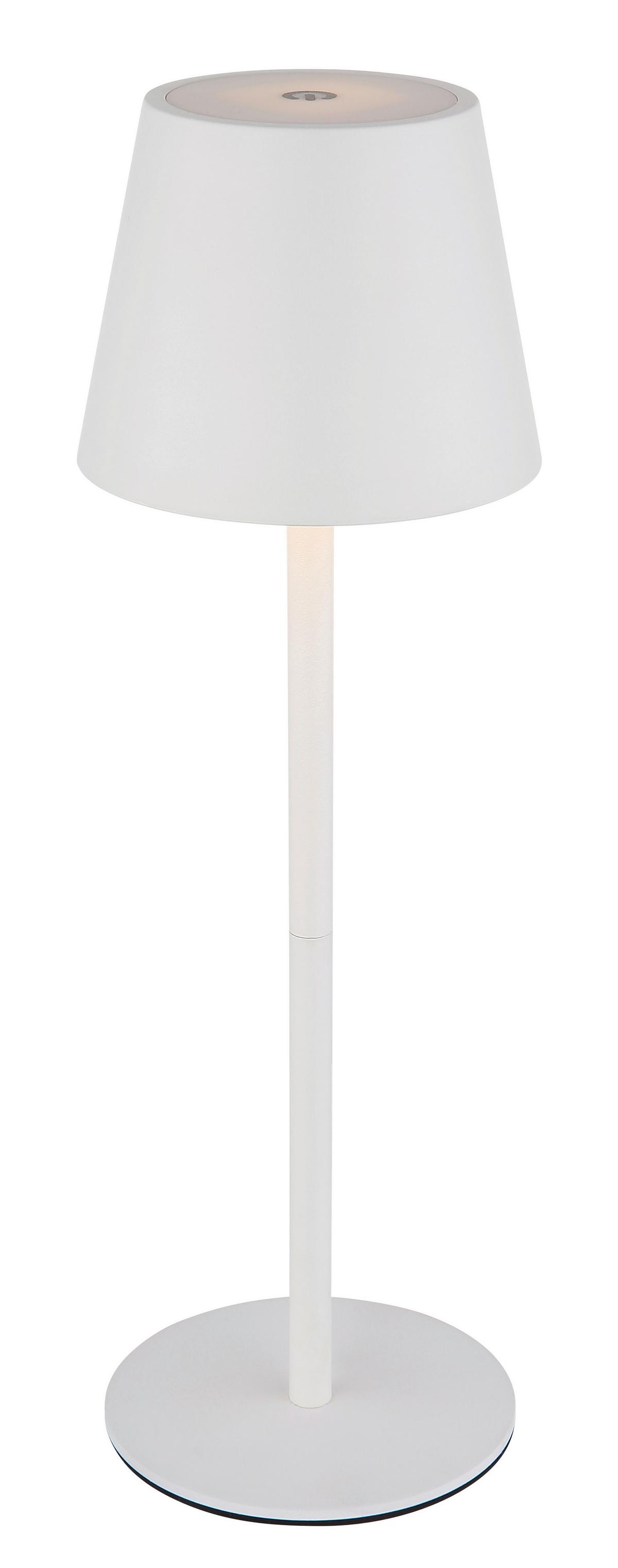 Akku-Tischleuchte 58488w Verschlusslicht - Weiß, Design, Kunststoff/Metall (10,6/36cm) - Globo