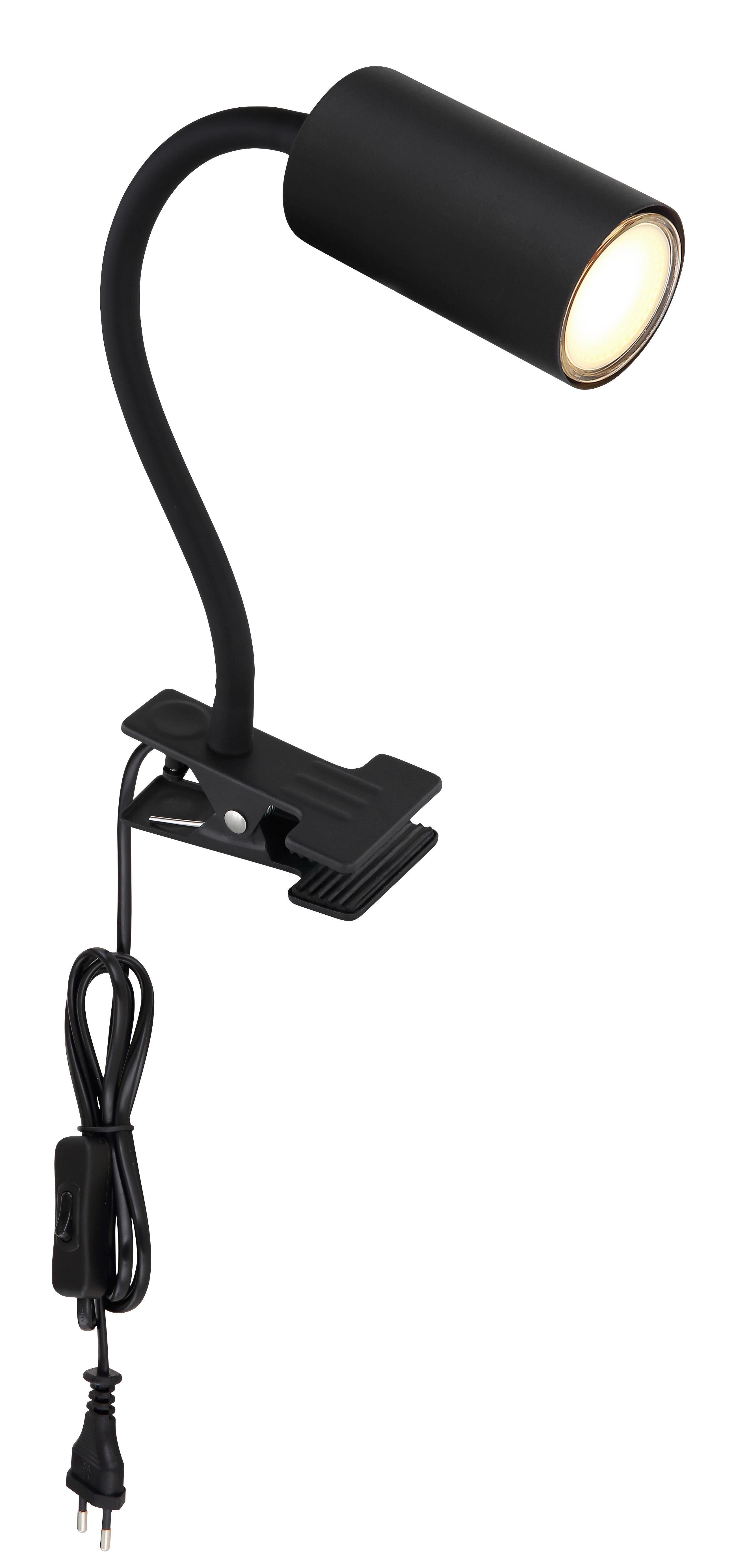 Klemmleuchte 57911kb Warmweiß mit Kippschalter - Schwarz, Basics, Kunststoff/Metall (10/5,5/41,5cm) - Globo