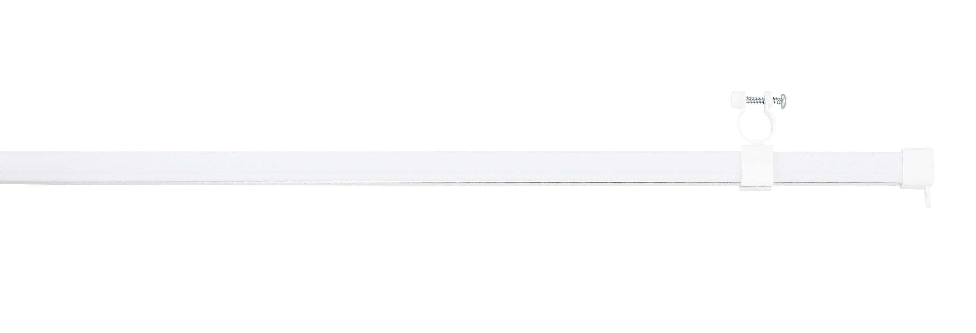 Vorhangschiene Einläufig 140cm Metall Weiß mit Endstücken - Weiß, KONVENTIONELL, Metall (140cm) - Ondega