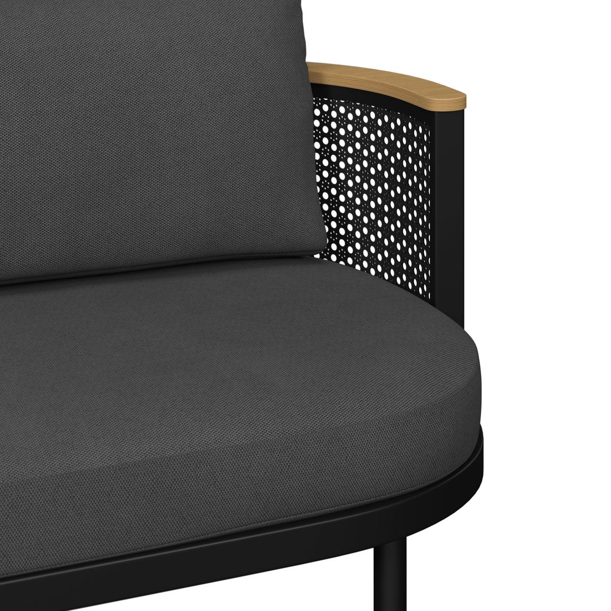 JEDÁLENSKÁ TERASOVÁ SÚPRAVA LISSA - čierna/farba hrušky, Modern, kov/textil - Bessagi Garden