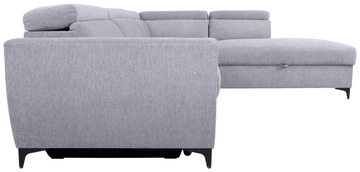 Ecksofa Lapis Grau S: 255/217 cm - Schwarz/Grau, KONVENTIONELL, Textil (255/217cm) - MID.YOU