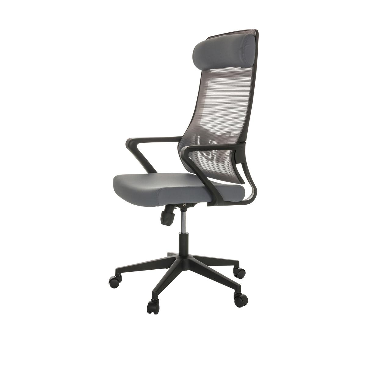 Drehstuhl Nekeo - Schwarz/Grau, Basics, Kunststoff/Textil (69/122-132/69cm) - MID.YOU