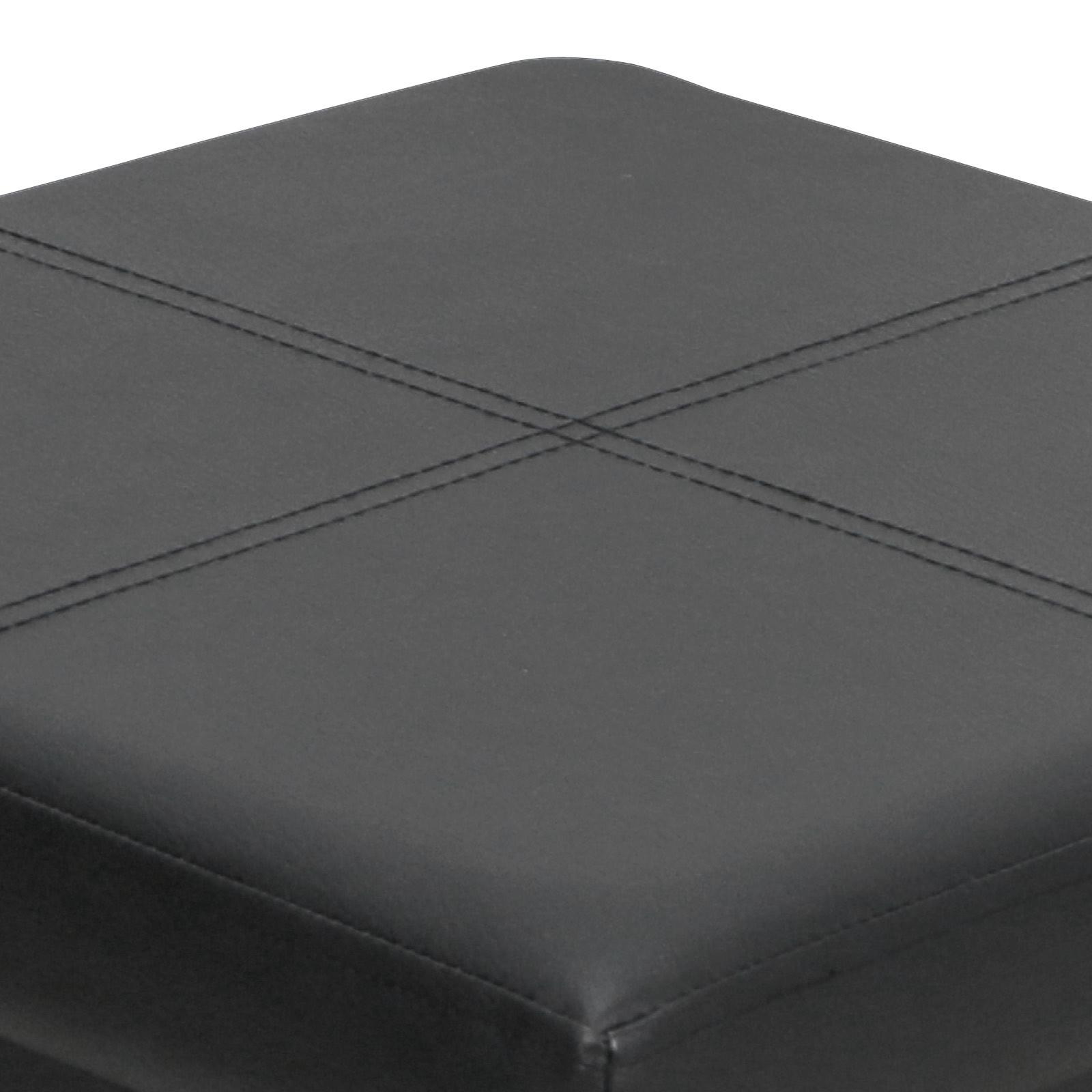 Sitzwürfel Oliver Schwarz 38x38x38 cm, Lederlook - Schwarz, MODERN, Holzwerkstoff/Textil (38/38/38cm)