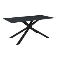 Jídelní stůl Livan tmavě šedá keramika - černá/tmavě šedá, Moderní, kov/kámen (180/90/76cm) - Bessagi Home