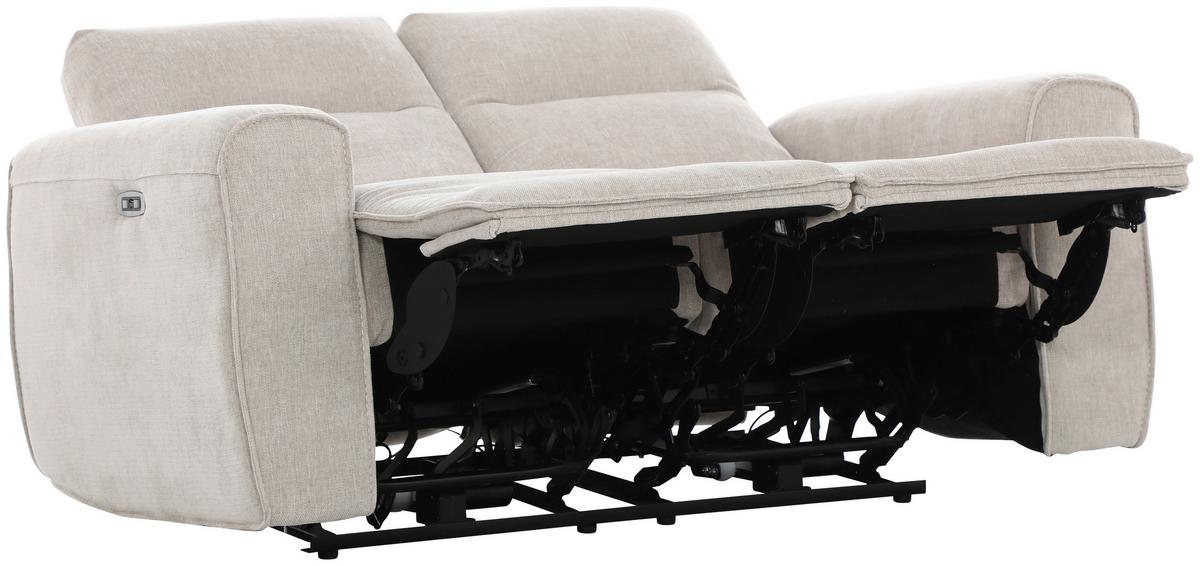 2-Sitzer-Sofa Paco mit Relaxfunktion Beige B: 158 cm - Beige/Schwarz, MODERN, Holz/Textil (158cm)
