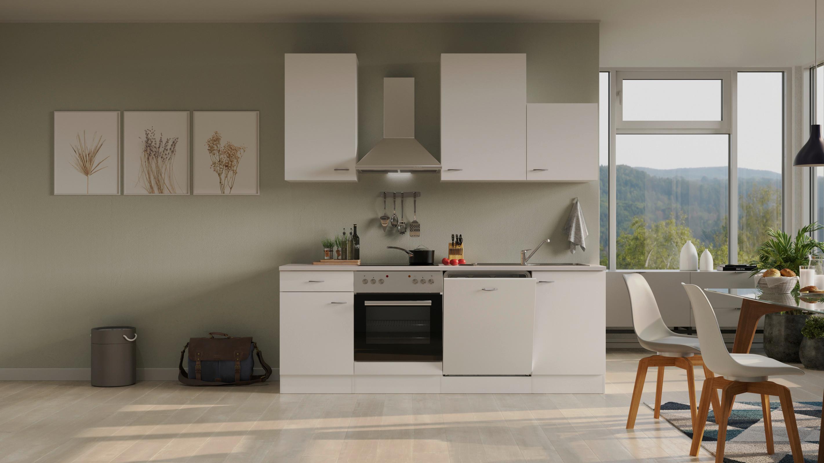 Küchenblock Wito G-220-1701-016 - Hellgrau/Weiß, MODERN, Holzwerkstoff (220cm) - FlexWell