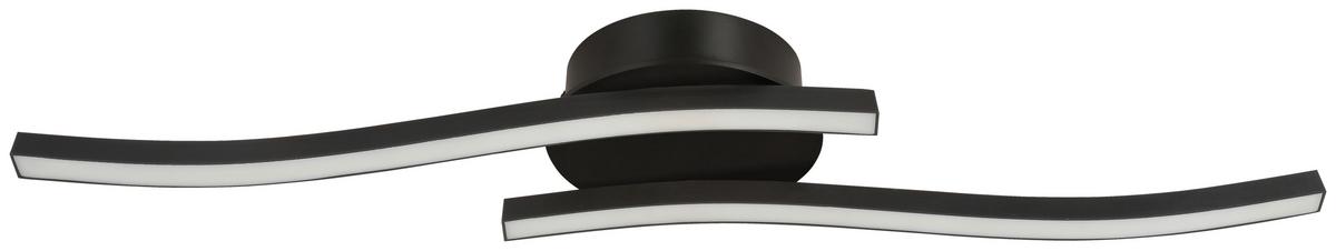 LED-Deckenleuchte Iryna L: 55 cm - Schwarz, Design, Kunststoff/Metall (55/12/6,5cm) - Luca Bessoni