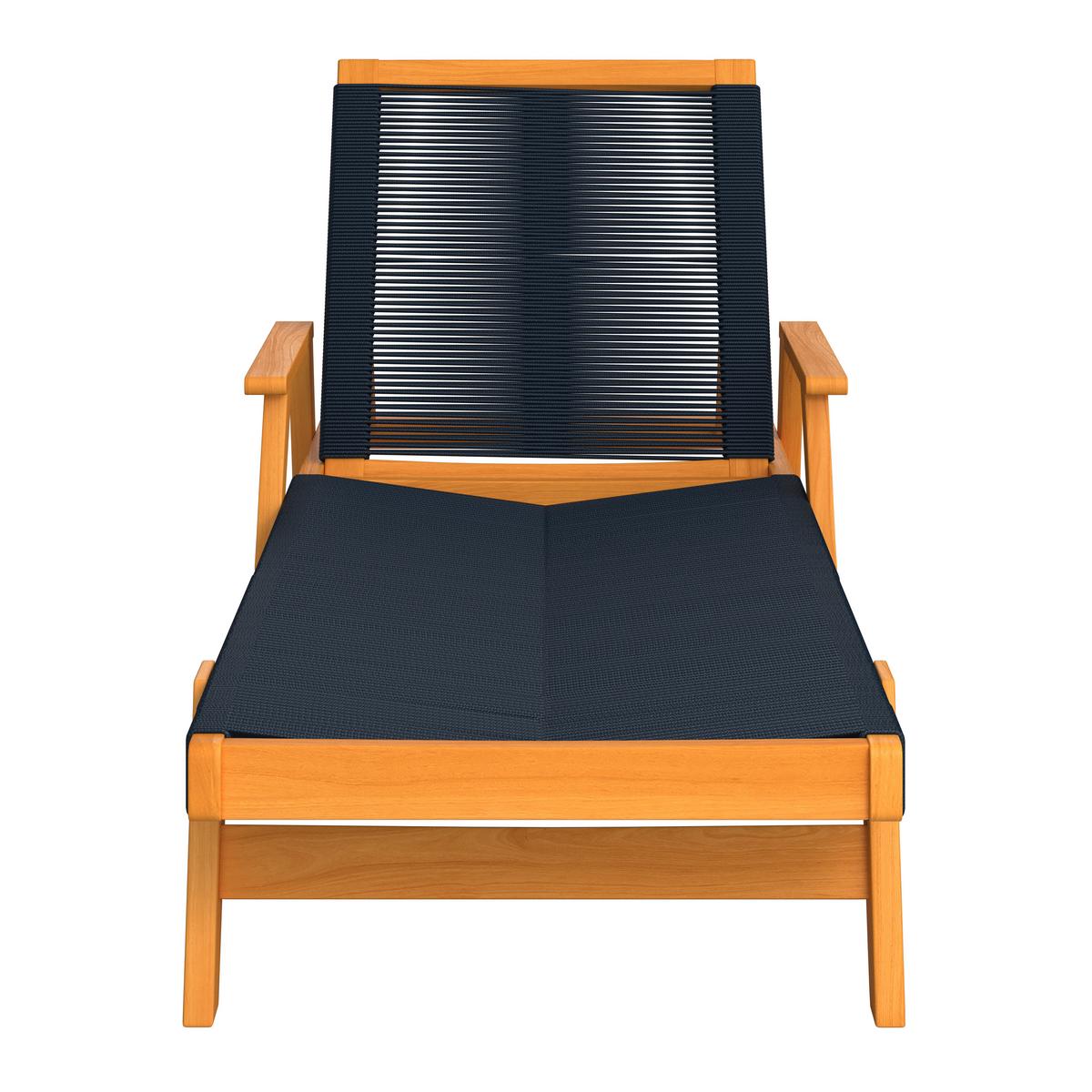Záhradné ležadlo ENRICA - čierna/farba akácie, Modern, drevo/plast (200/73/79cm) - Bessagi Garden