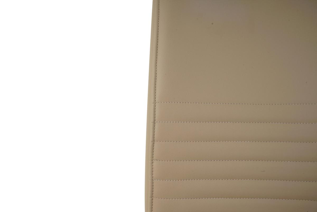 Stuhl-set Lederlook Taupe, B: 42cm - Taupe/Schwarz, Design, Kunststoff/Textil (42/97/59cm) - Livetastic