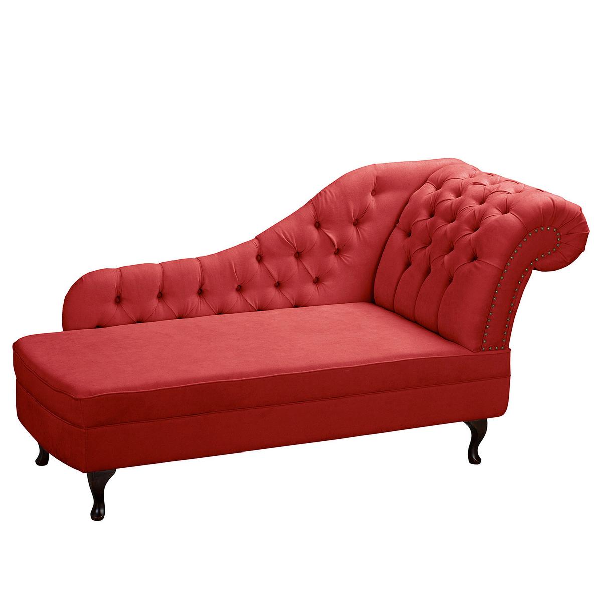 Récamiere Pako Rot B: 185cm - Rot/Braun, Design, Textil (185/93/75cm) - Livetastic