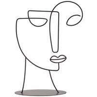 Dekofigur Gesicht H: 25 cm für Indoor - Schwarz, MODERN, Metall (18/25/7cm) - Luca Bessoni