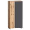 Midischrank Varese B: 65 Cm Grau/eiche Wotan - Eiche Wotan/Grau, MODERN, Holzwerkstoff (65/130/35cm) - Held