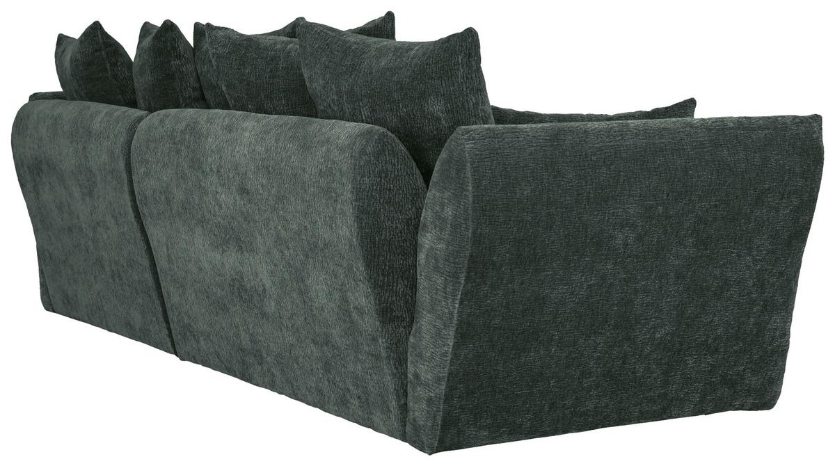 Univerzálna sedačka CAMMELLIO, tm.zelená ženilka, 7 vankúšov - čierna/tmavozelená, Modern, textil (296/189cm) - Mömax