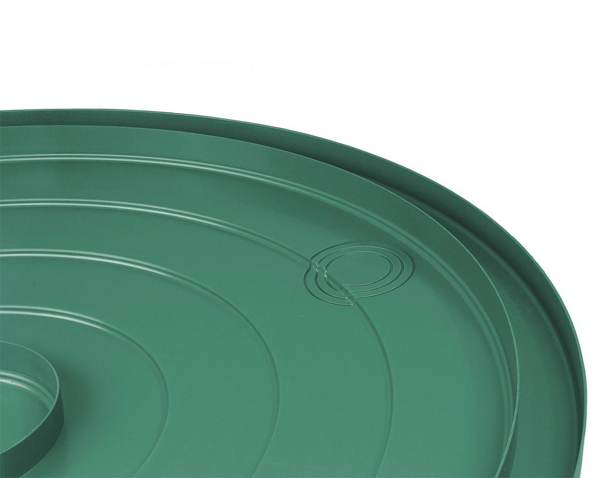 Regentonne mit Deckel Dunkelgrün 500 L - Dunkelgrün, Basics, Kunststoff (95/95/92cm)